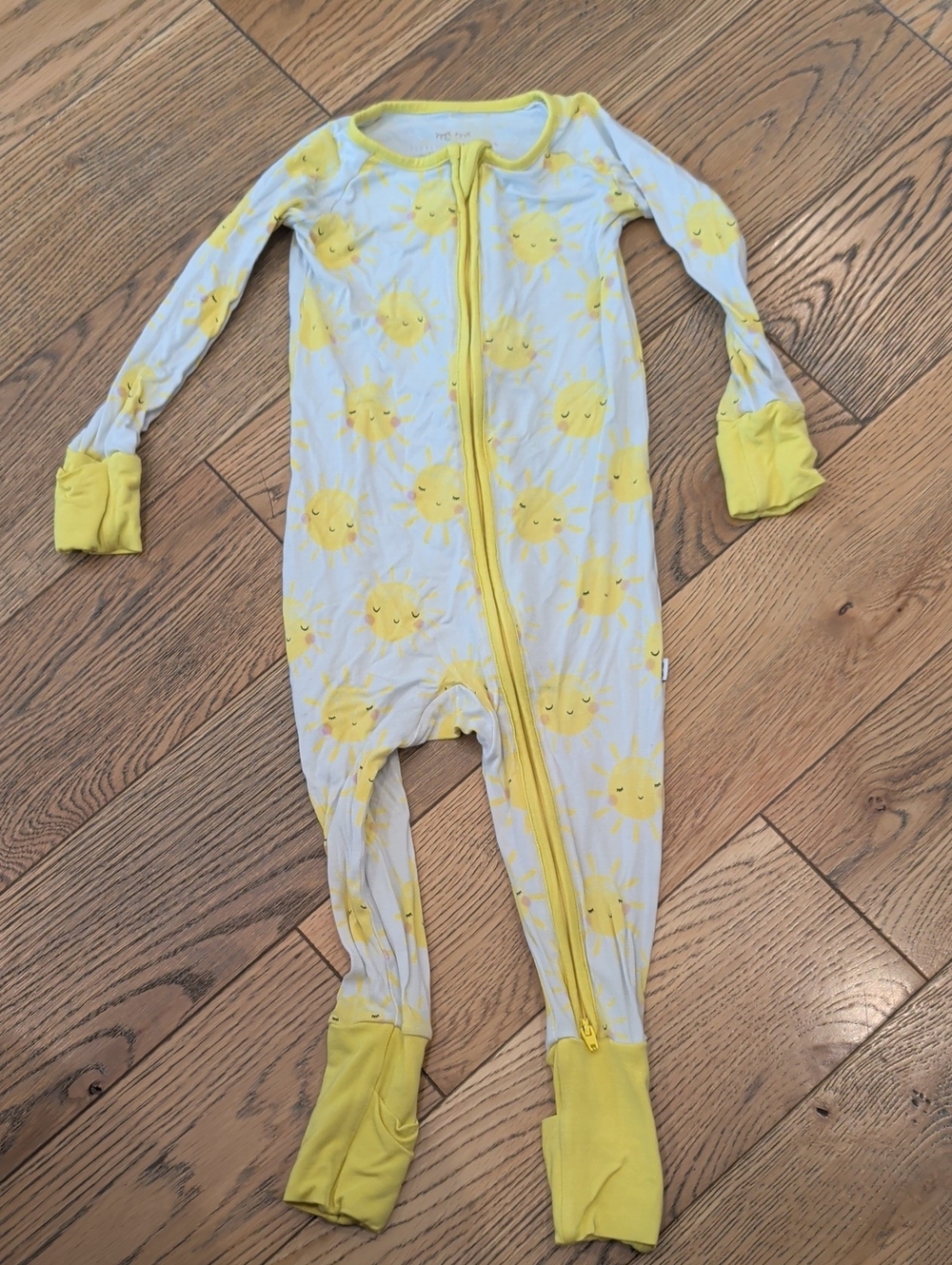 Little Sleepies Yellow Sun Zippered Footed One-Piece